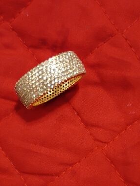 Gold-Tone Pave Crystal Dome Ring - Women's Fashion Jewelry